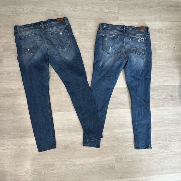 2 pair Judy Blue size 15/32 patched stretch skinny jeans - Picture 8 of 12